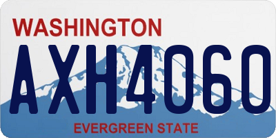 WA license plate AXH4060