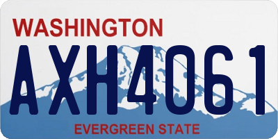 WA license plate AXH4061