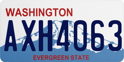 WA license plate AXH4063