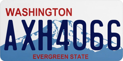WA license plate AXH4066