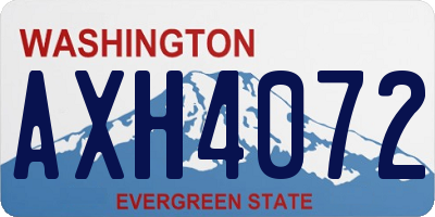 WA license plate AXH4072