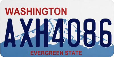 WA license plate AXH4086