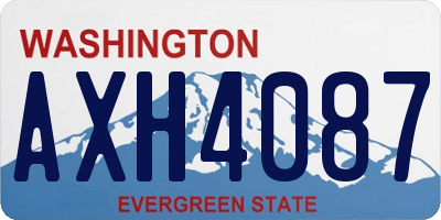 WA license plate AXH4087