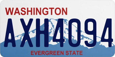 WA license plate AXH4094