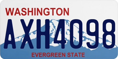 WA license plate AXH4098