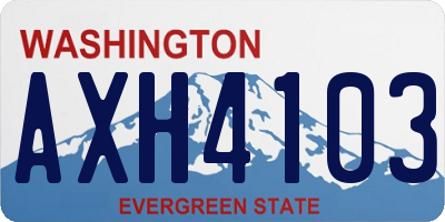 WA license plate AXH4103