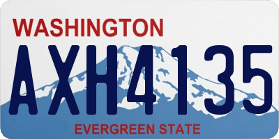 WA license plate AXH4135