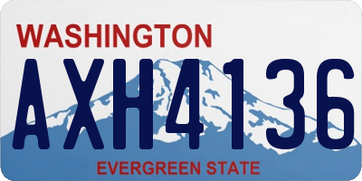 WA license plate AXH4136