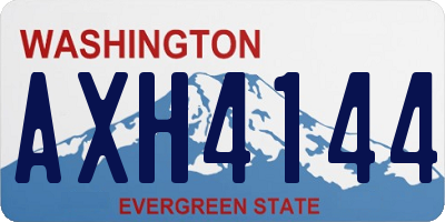 WA license plate AXH4144