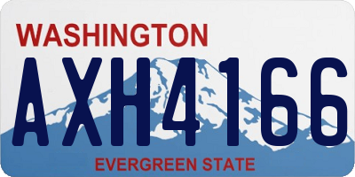 WA license plate AXH4166