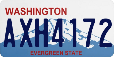 WA license plate AXH4172