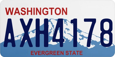 WA license plate AXH4178