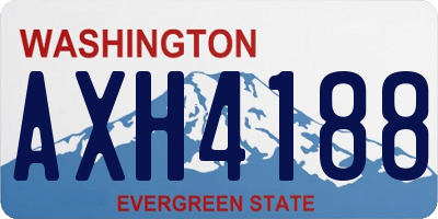 WA license plate AXH4188