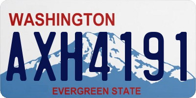 WA license plate AXH4191