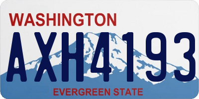 WA license plate AXH4193