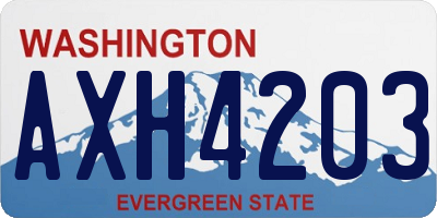 WA license plate AXH4203
