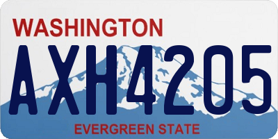 WA license plate AXH4205