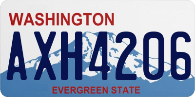 WA license plate AXH4206