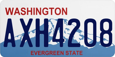 WA license plate AXH4208