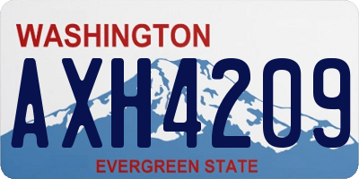 WA license plate AXH4209