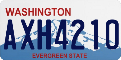 WA license plate AXH4210