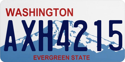 WA license plate AXH4215