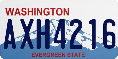 WA license plate AXH4216