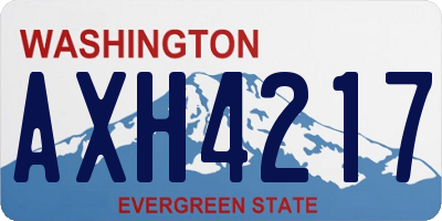 WA license plate AXH4217