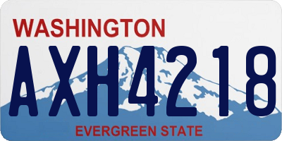 WA license plate AXH4218