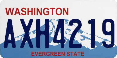 WA license plate AXH4219