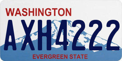 WA license plate AXH4222