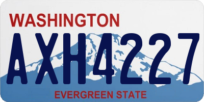WA license plate AXH4227