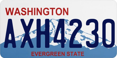 WA license plate AXH4230