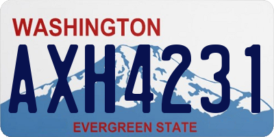WA license plate AXH4231