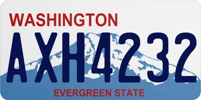 WA license plate AXH4232
