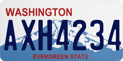 WA license plate AXH4234