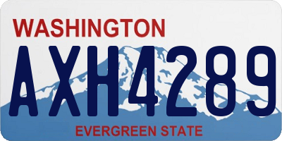 WA license plate AXH4289