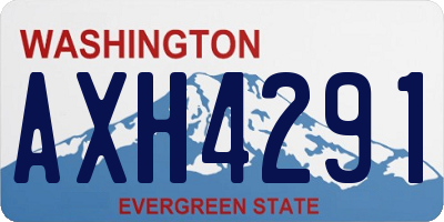 WA license plate AXH4291