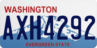 WA license plate AXH4292