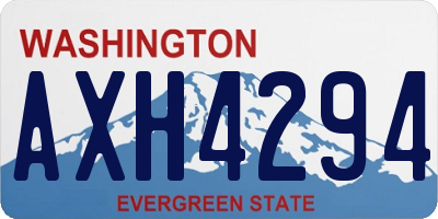 WA license plate AXH4294