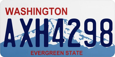 WA license plate AXH4298