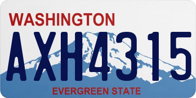 WA license plate AXH4315