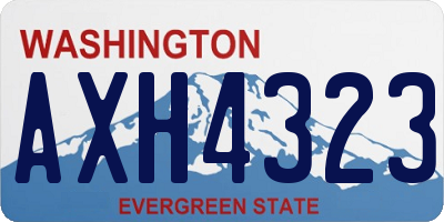 WA license plate AXH4323