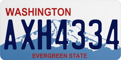 WA license plate AXH4334