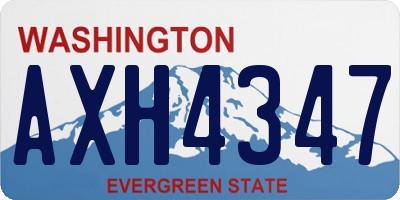 WA license plate AXH4347