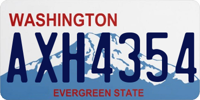 WA license plate AXH4354
