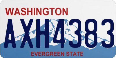 WA license plate AXH4383