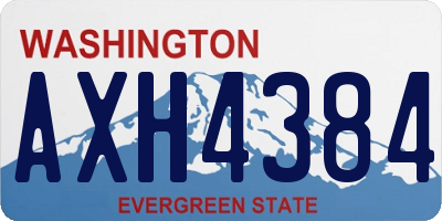 WA license plate AXH4384