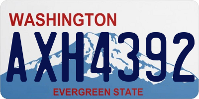 WA license plate AXH4392