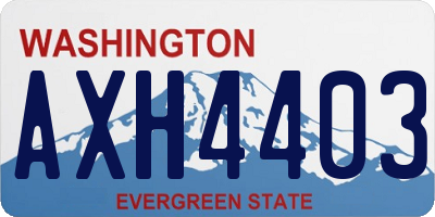 WA license plate AXH4403